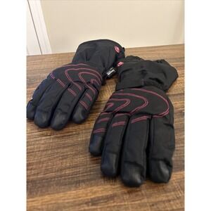 Womens Size S/M BLACK THINSULATE 3M GLOVES thick warm! adjustable cuffs